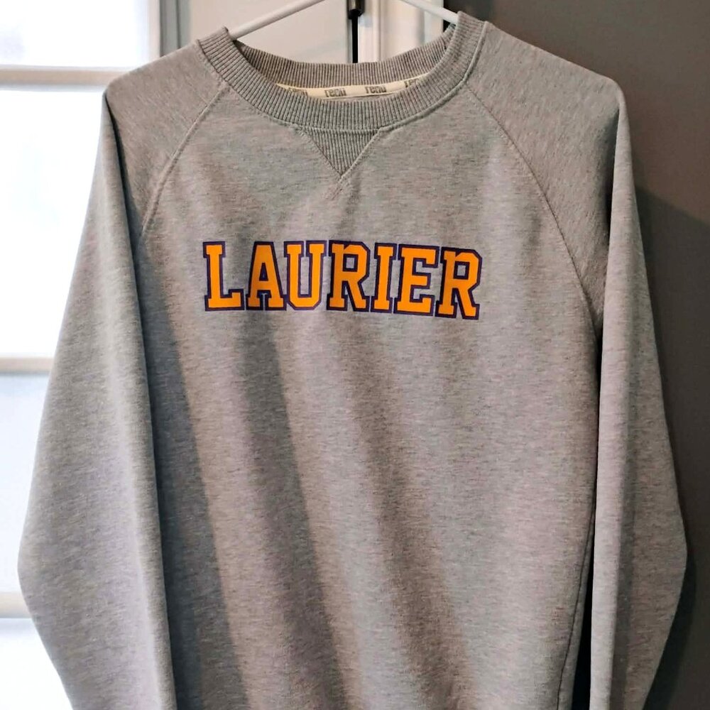 Laurier University Grey Crewneck Sweatshirt Renu by Bruzer